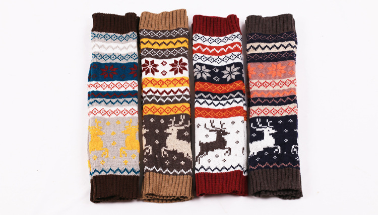 Christmas Knit Leg Warmers Knee Warm Boots Long Crochet Cover Thigh Legwarmers